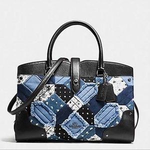 Coach Canyon Mercer satchel denim patchwork